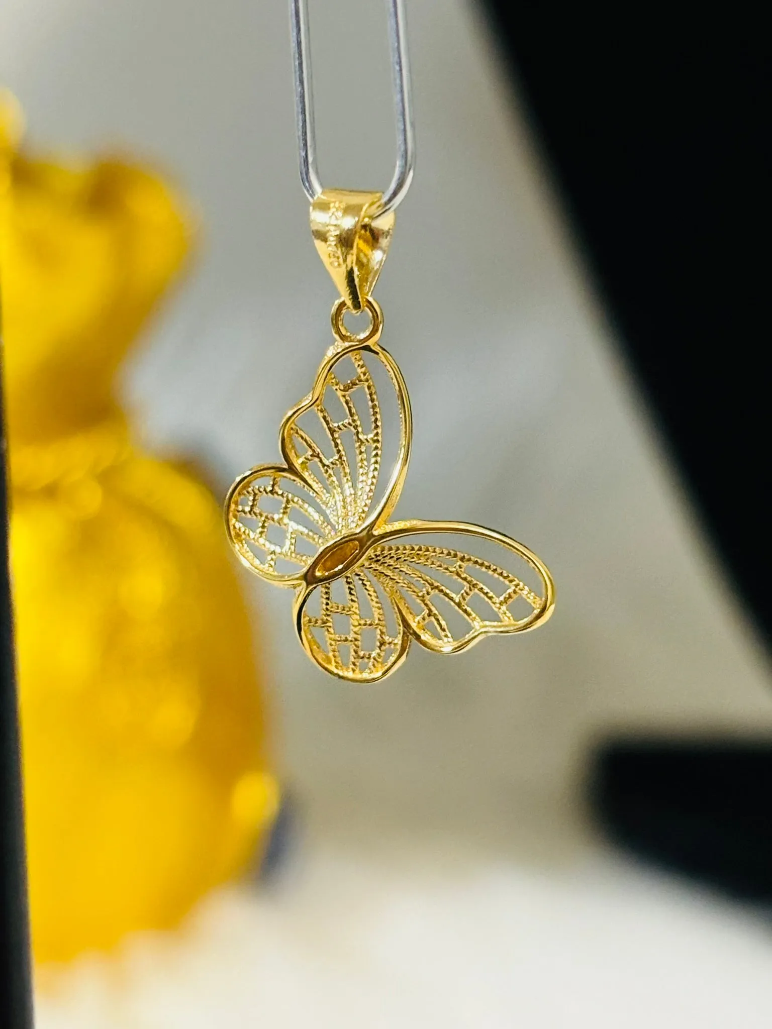 18K Gold Butterfly Pendant