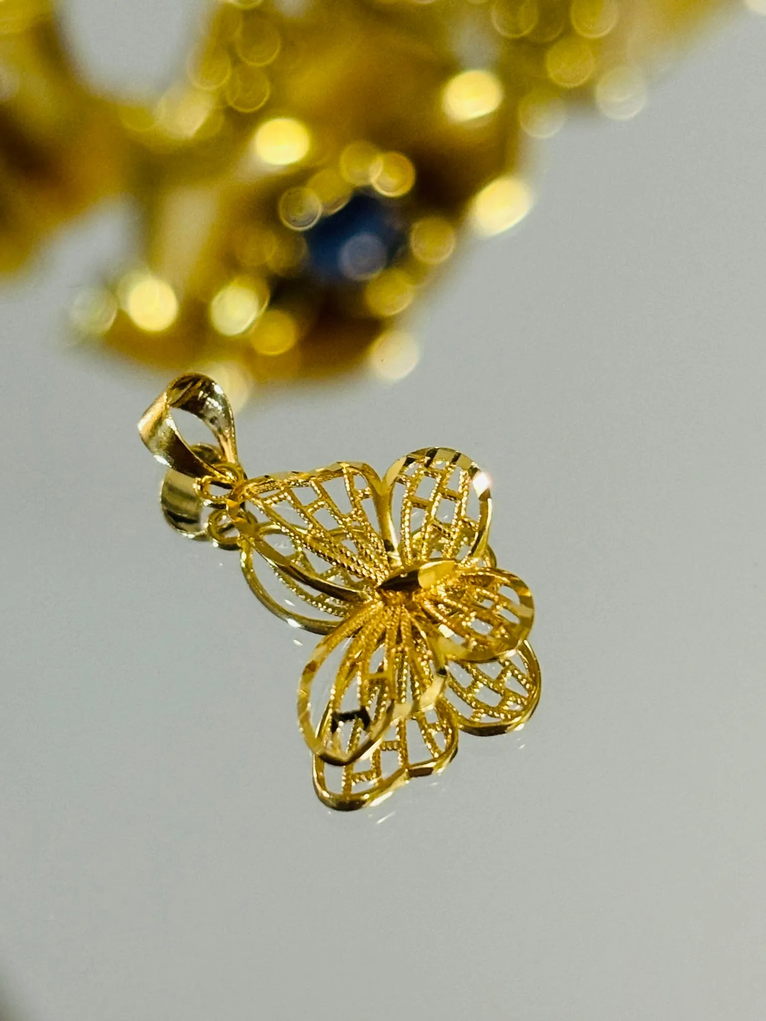 18K Gold Butterfly Pendant