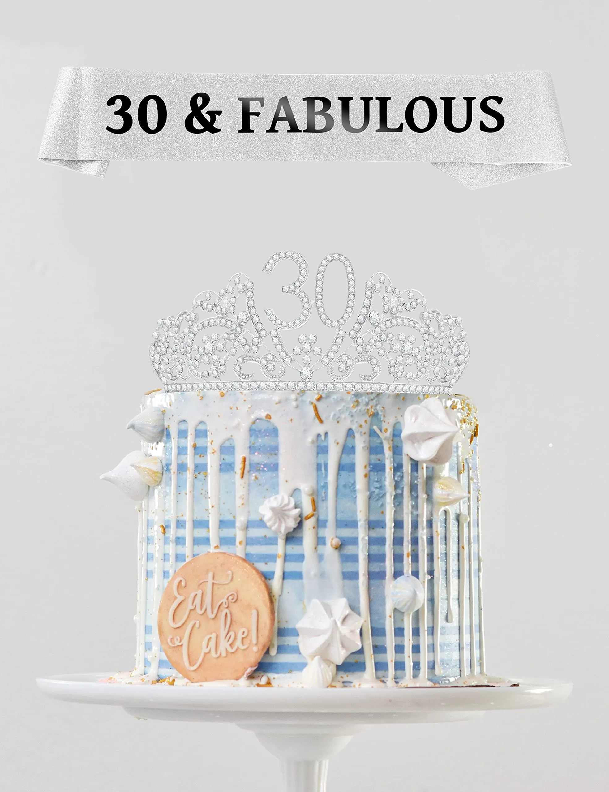 30th Birthday Gifts for Womens, 30th Birthday Tiara and Sash, 30th Birthday Decorations