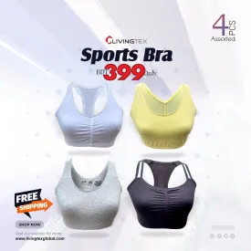 4 PC's Assorted/ Random Color Sports Bra