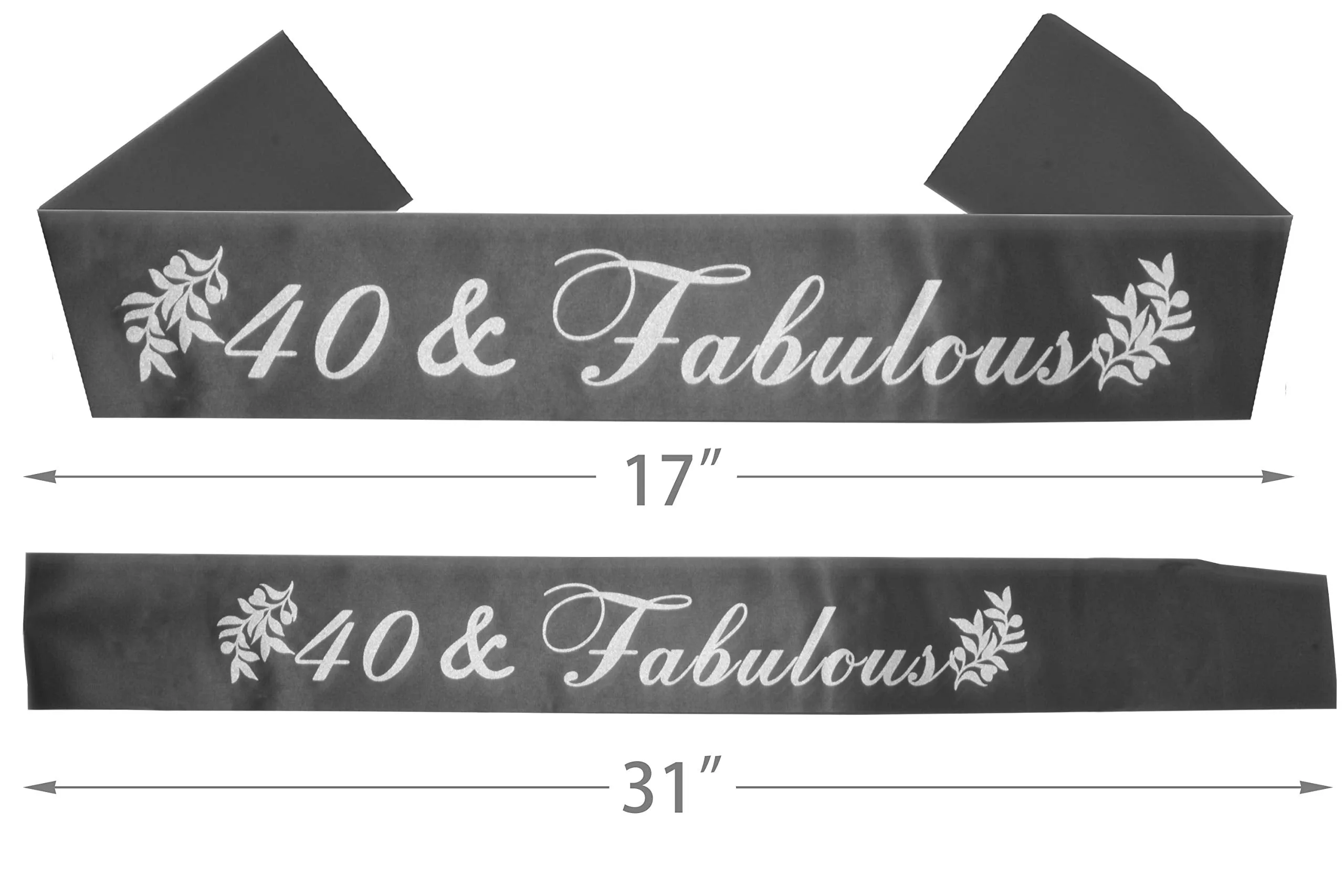 40th Birthday Gifts for Women, 40th Birthday Tiara and Sash, 40 Fabulous Sash and Crystal