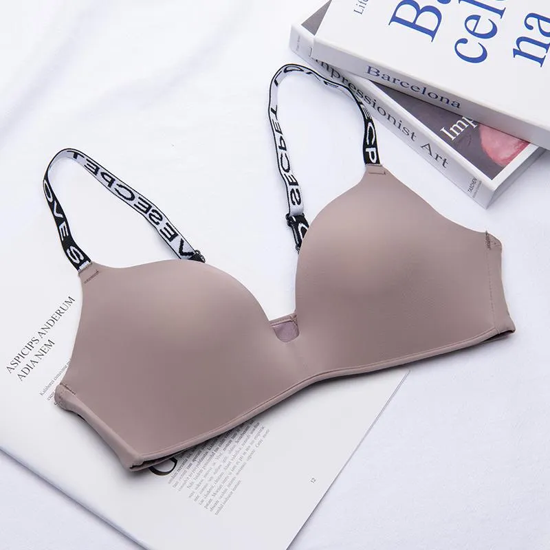 75-85 A/B Cup Women Wireless Bras Seamless Letter Straps Bra Sexy Lingerie Adjustable Push Up Bralette