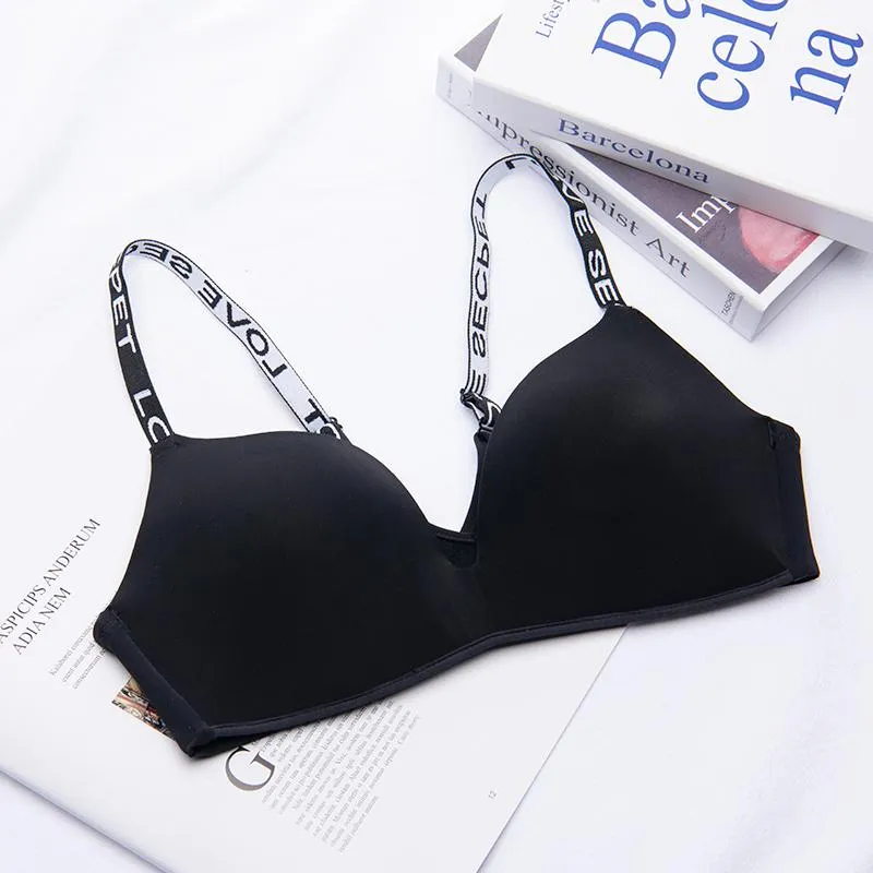 75-85 A/B Cup Women Wireless Bras Seamless Letter Straps Bra Sexy Lingerie Adjustable Push Up Bralette