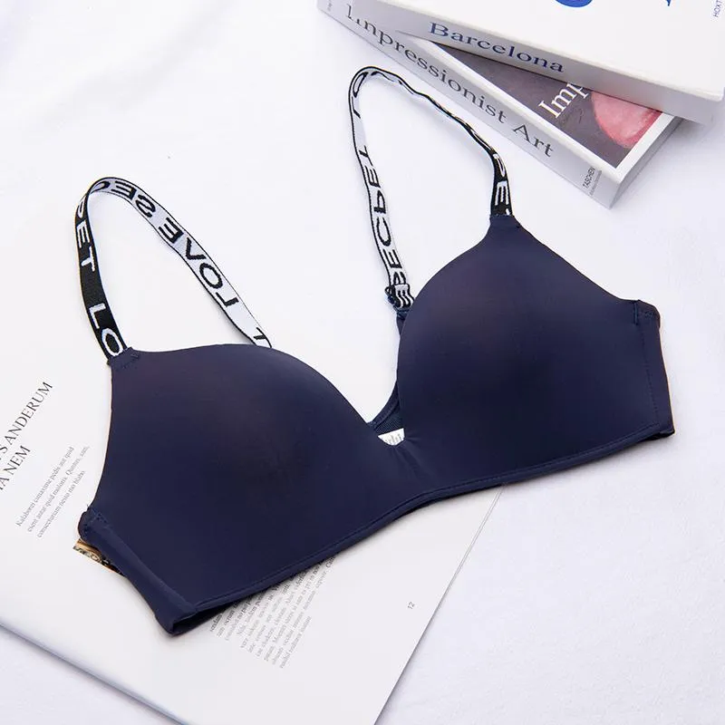 75-85 A/B Cup Women Wireless Bras Seamless Letter Straps Bra Sexy Lingerie Adjustable Push Up Bralette