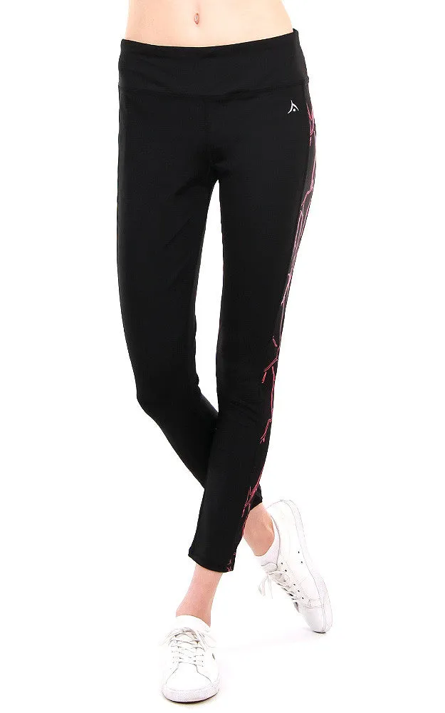 AL16001 Coral Thunder Print Active Pants