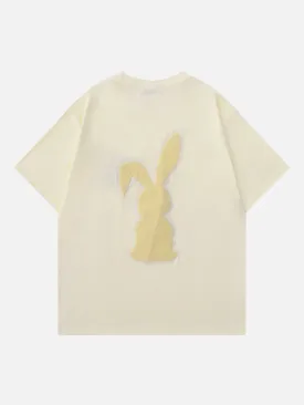 AlanBalen® - Flocked Rabbit Print Tee