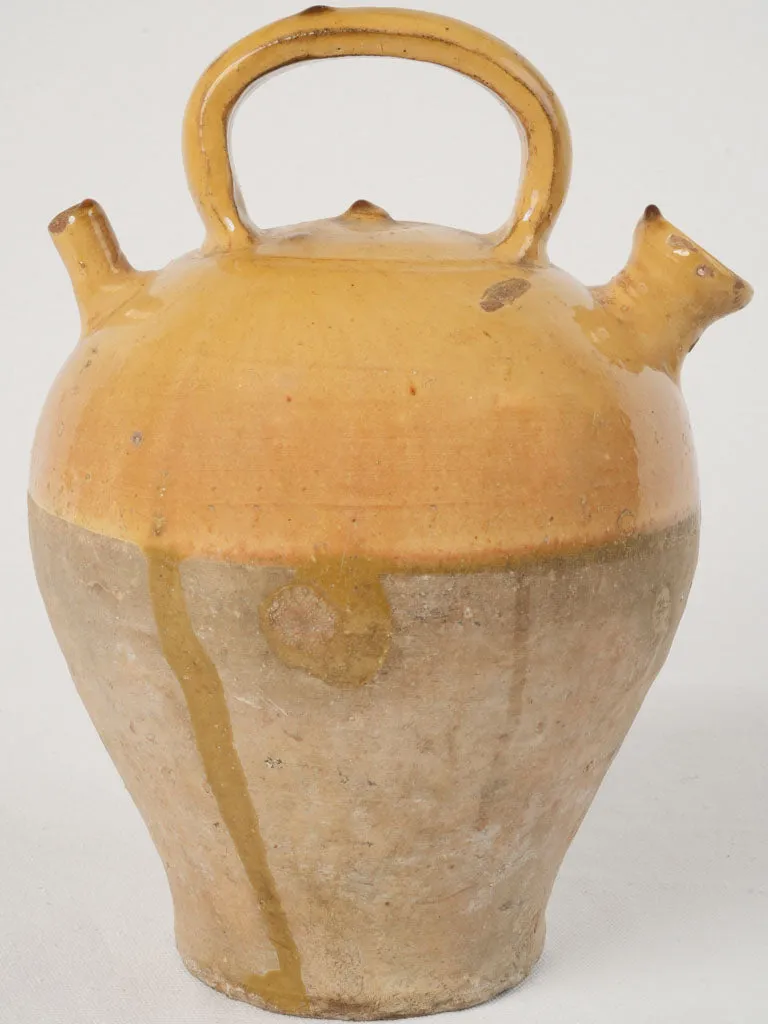 Antique Yellow Glazed Kanti Pitcher, 11¾"