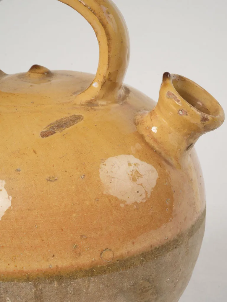 Antique Yellow Glazed Kanti Pitcher, 11¾"