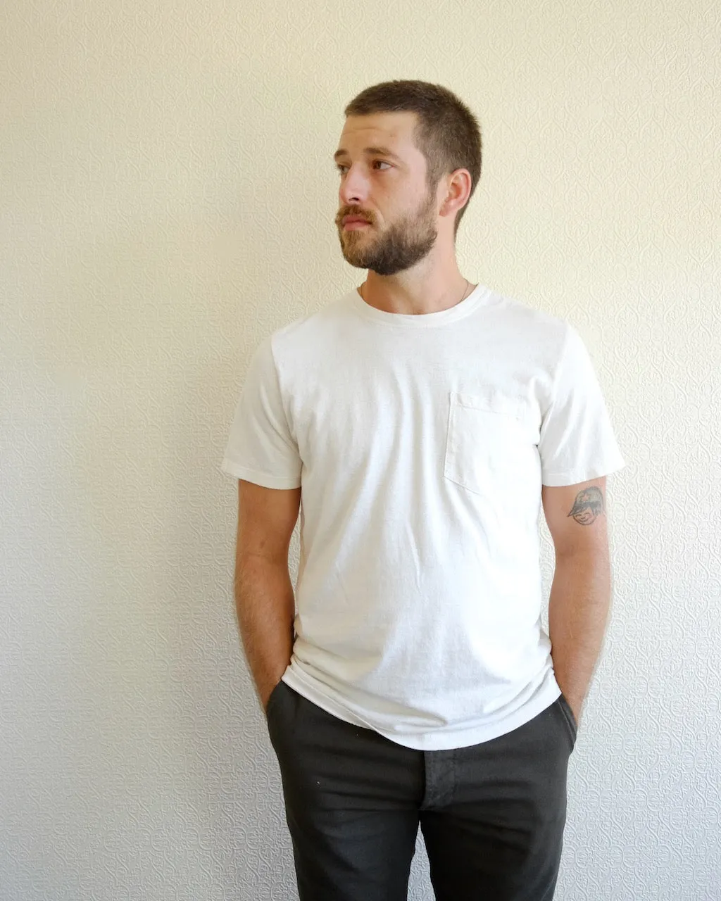 Baja Pocket Tee, Washed White