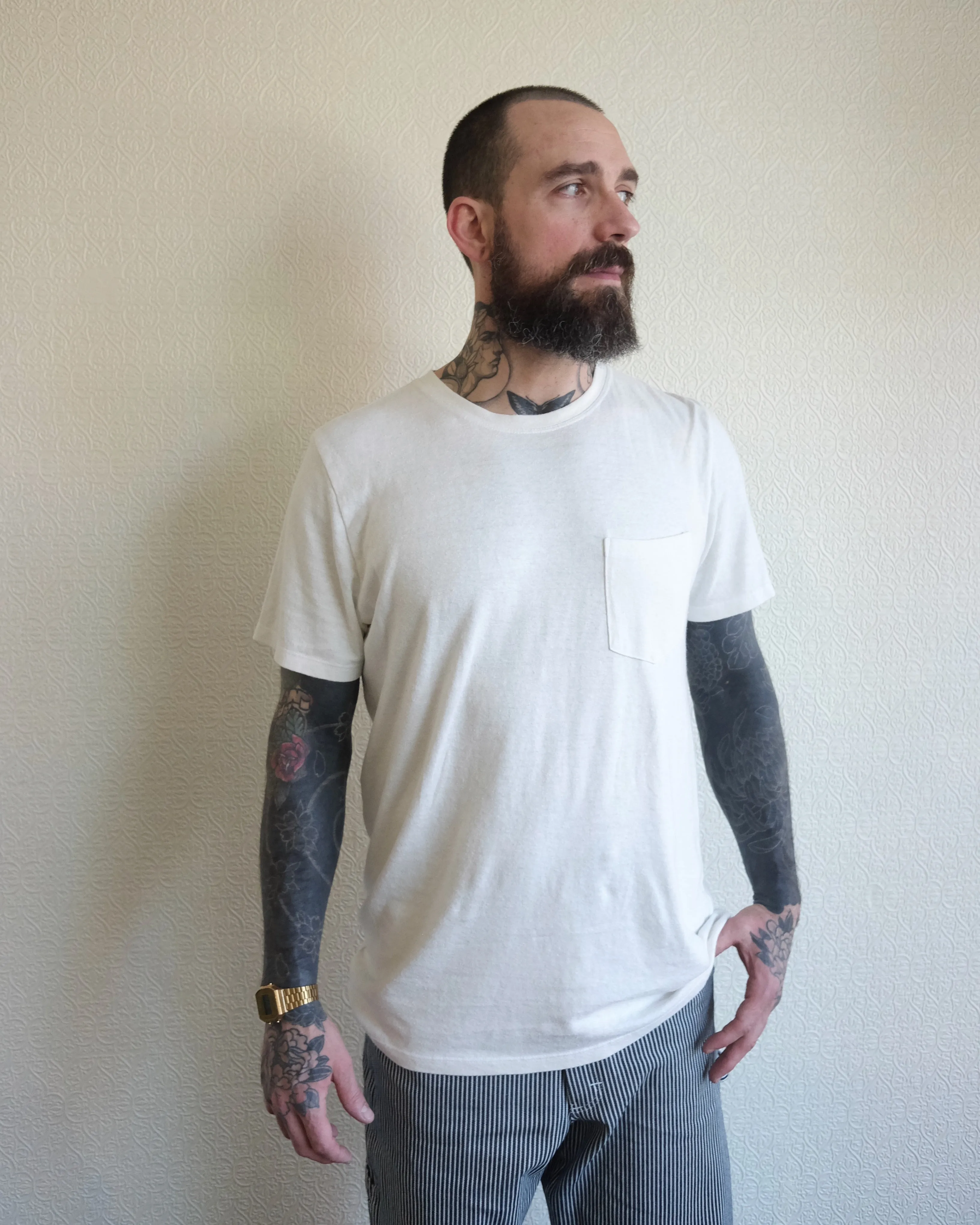 Baja Pocket Tee, Washed White