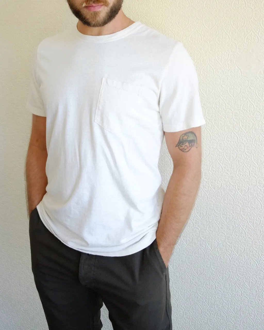 Baja Pocket Tee, Washed White