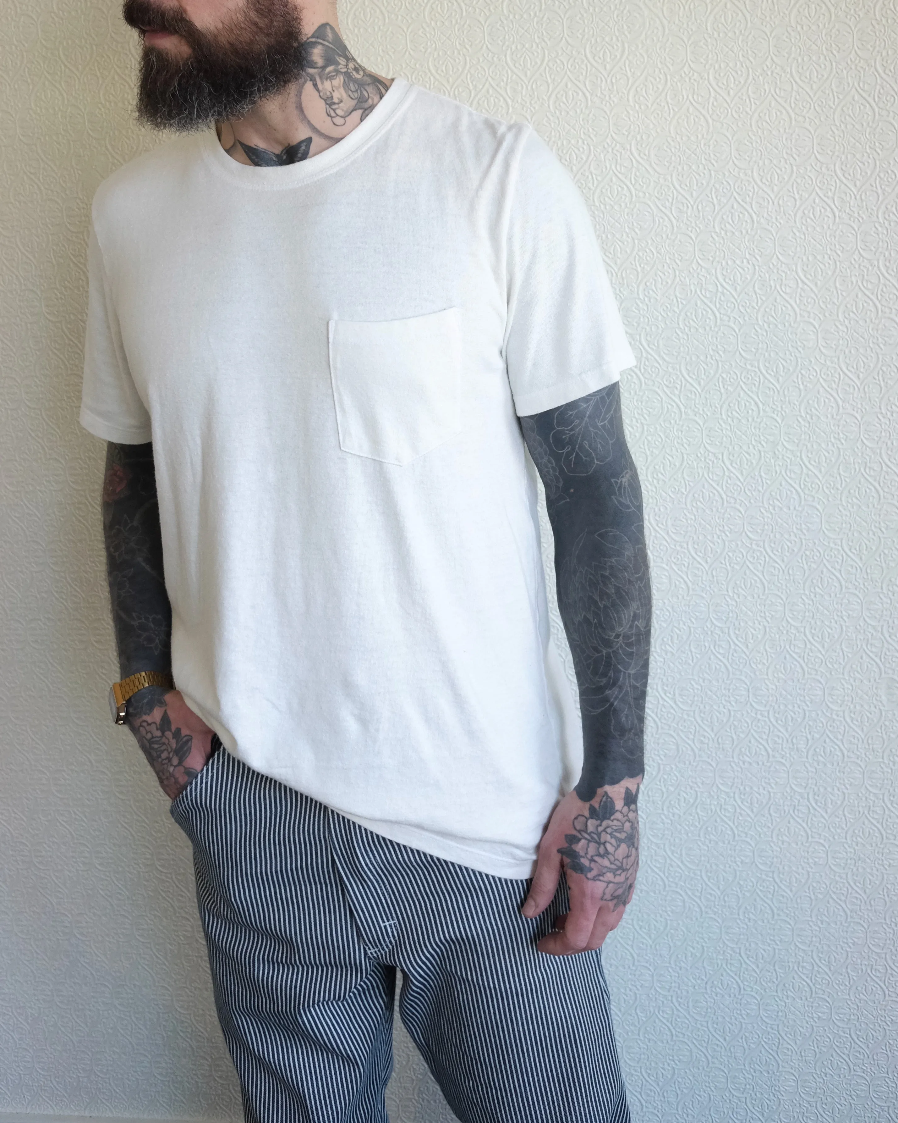 Baja Pocket Tee, Washed White