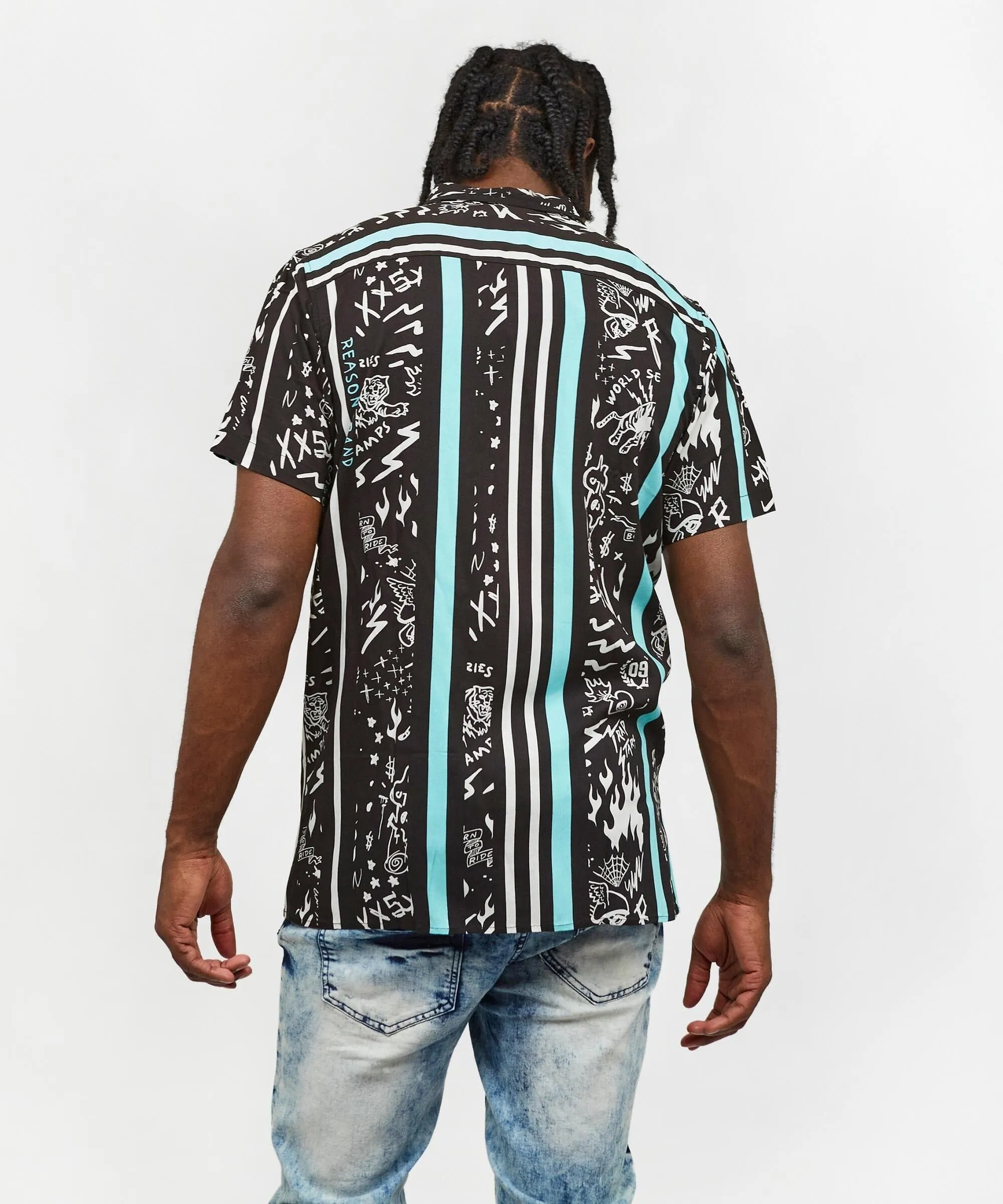 Blurry Allover Print Short Sleeve Shirt