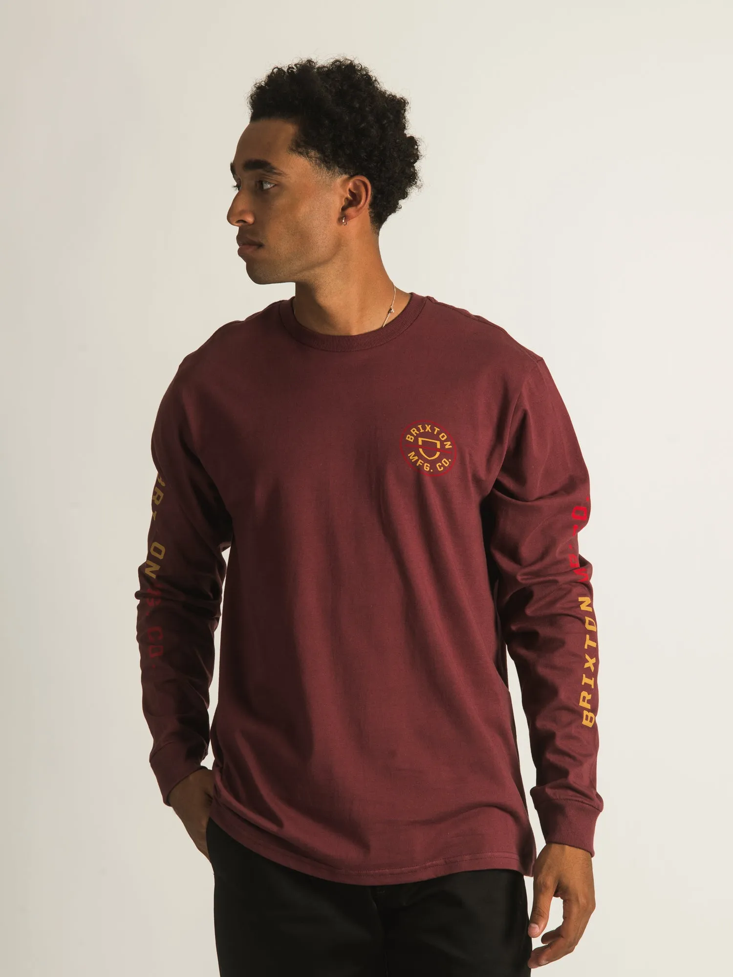 BRIXTON CREST LONG SLEEVE TEE  - CLEARANCE