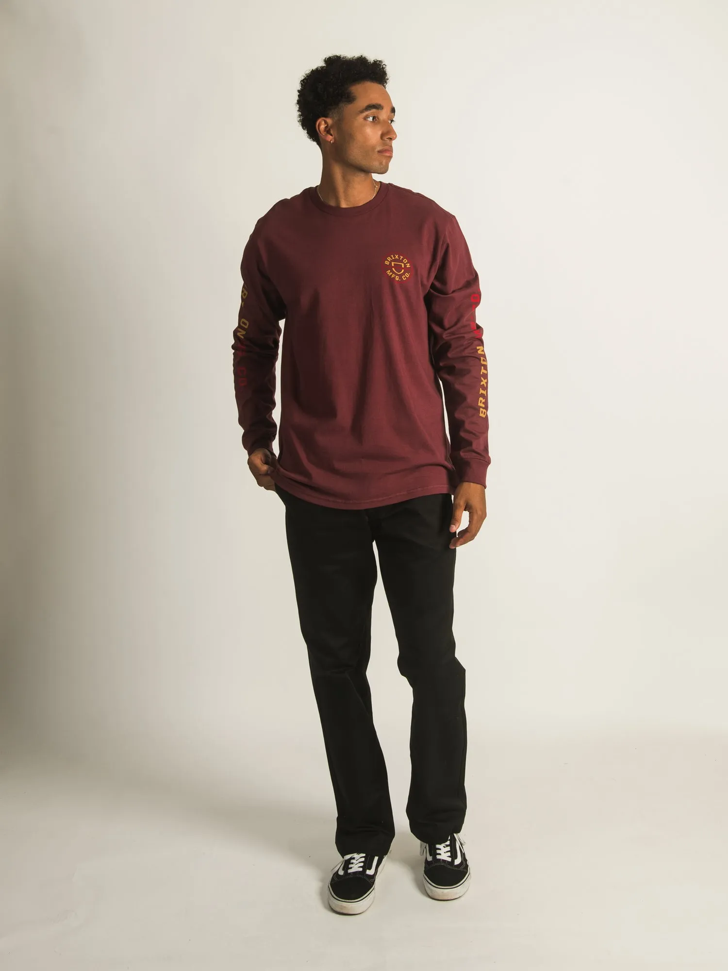 BRIXTON CREST LONG SLEEVE TEE  - CLEARANCE