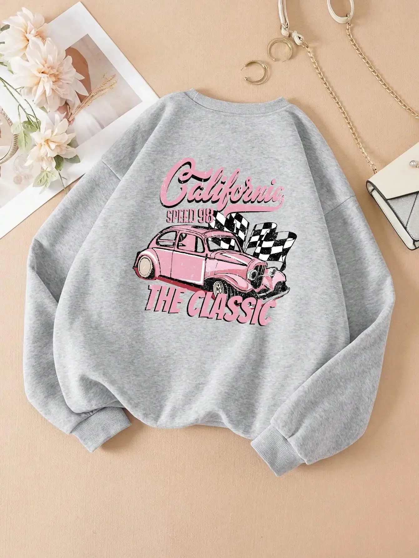 California The Classic Printed Tracksuit Women Basic Fashion All Match Hoodie Graphic Funny Hoodies Harajuku Original Sweatshirt