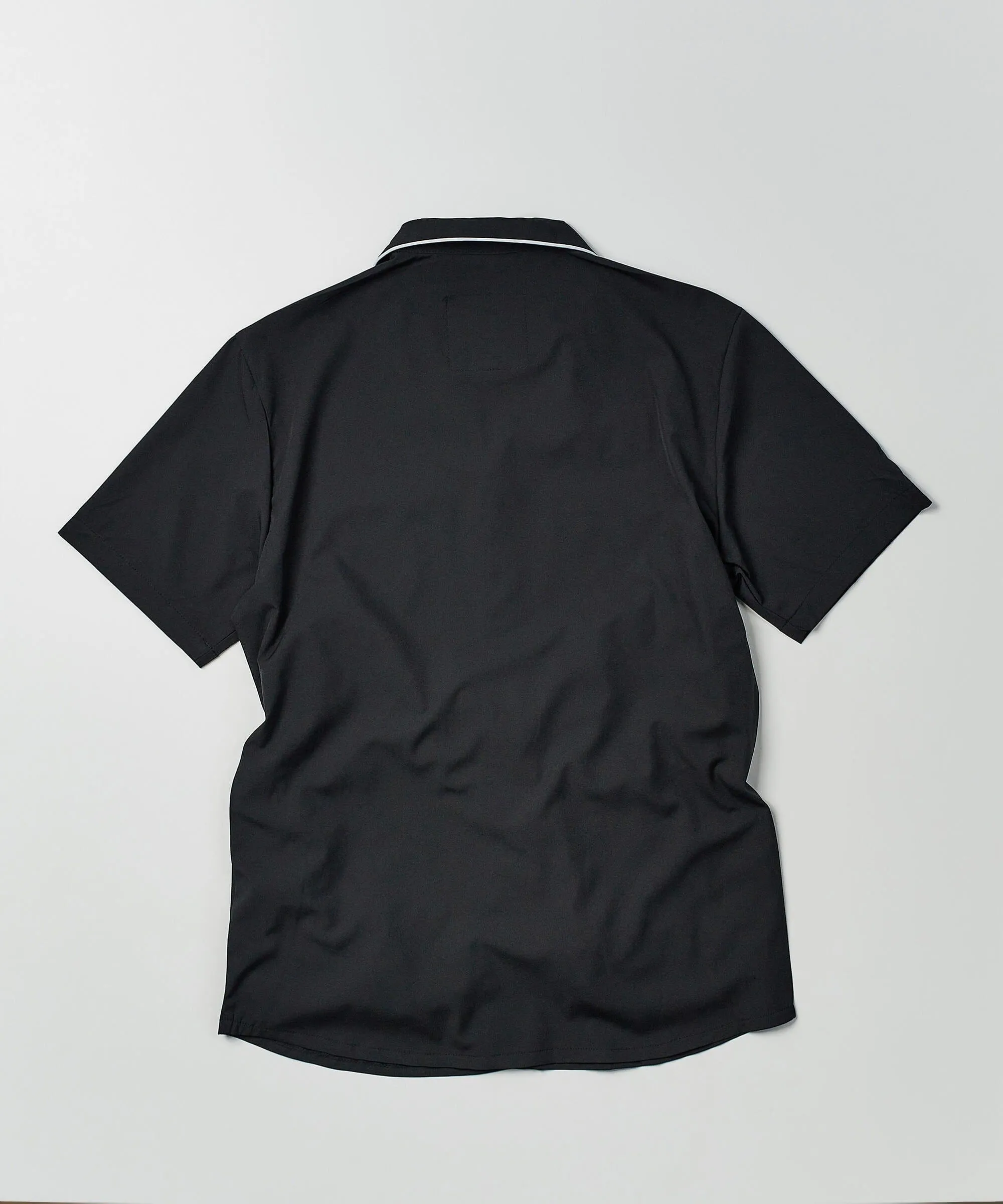 Clubmaster Short Sleeve Embroidered Button Down Shirt - Black