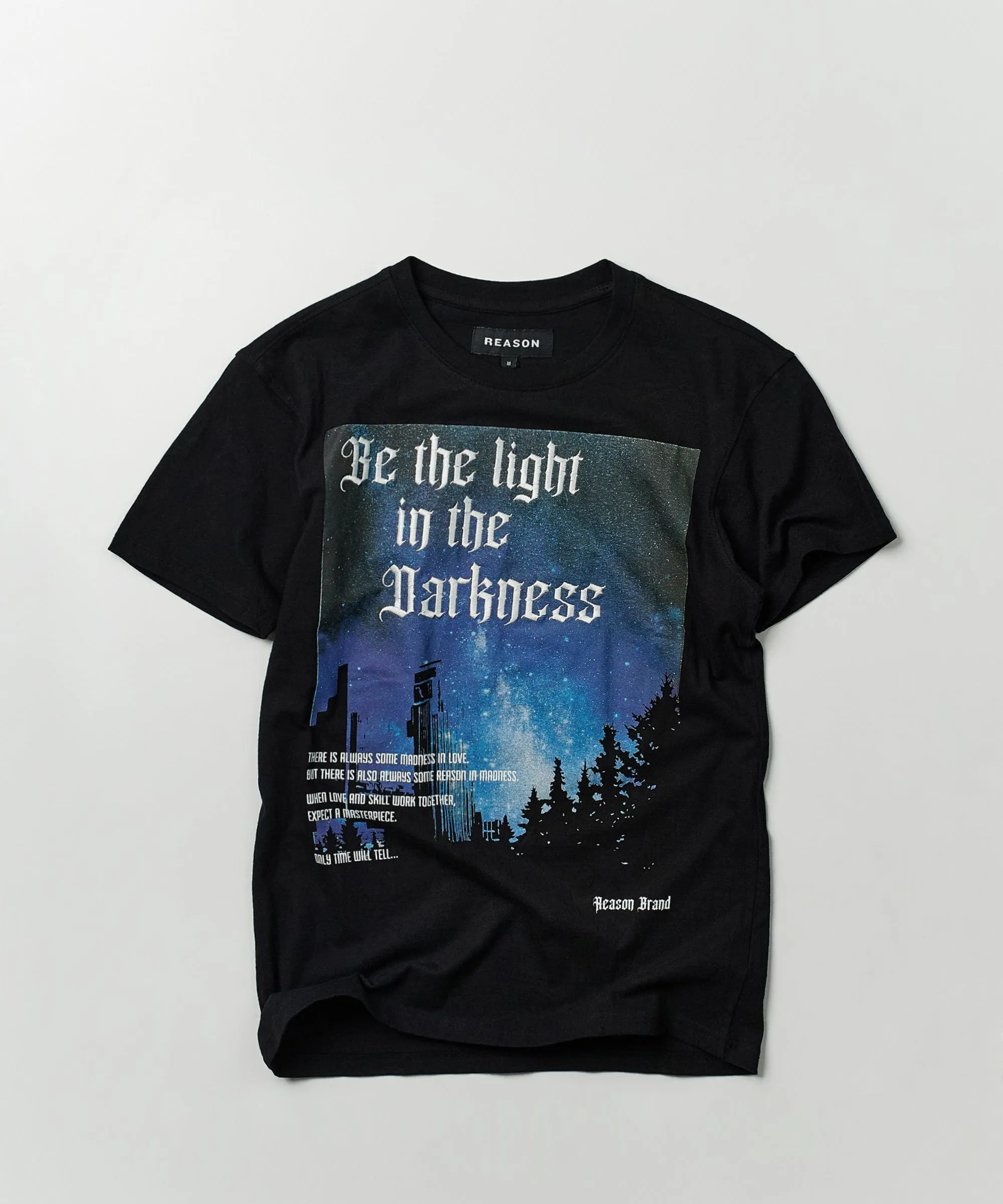 Darkness Short Sleeve Graphic Print Tee - Black