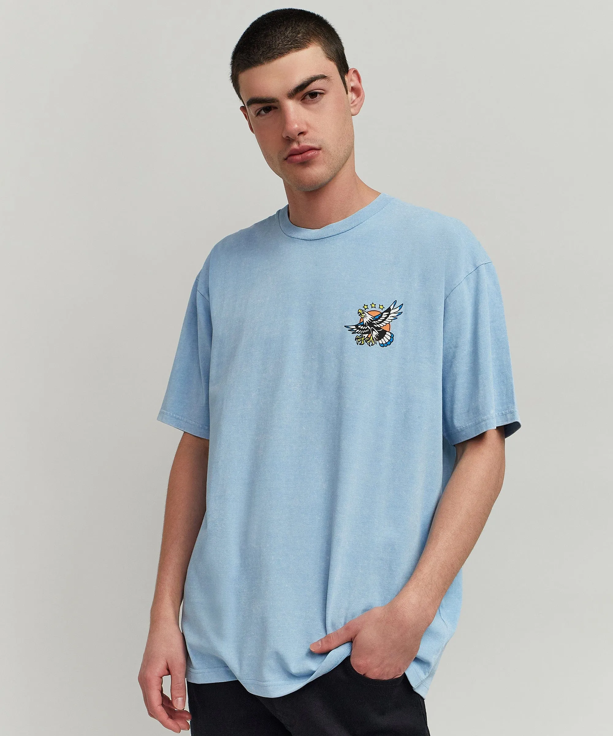 Epic Short Sleeve Graphic Print Tee - Light Blue