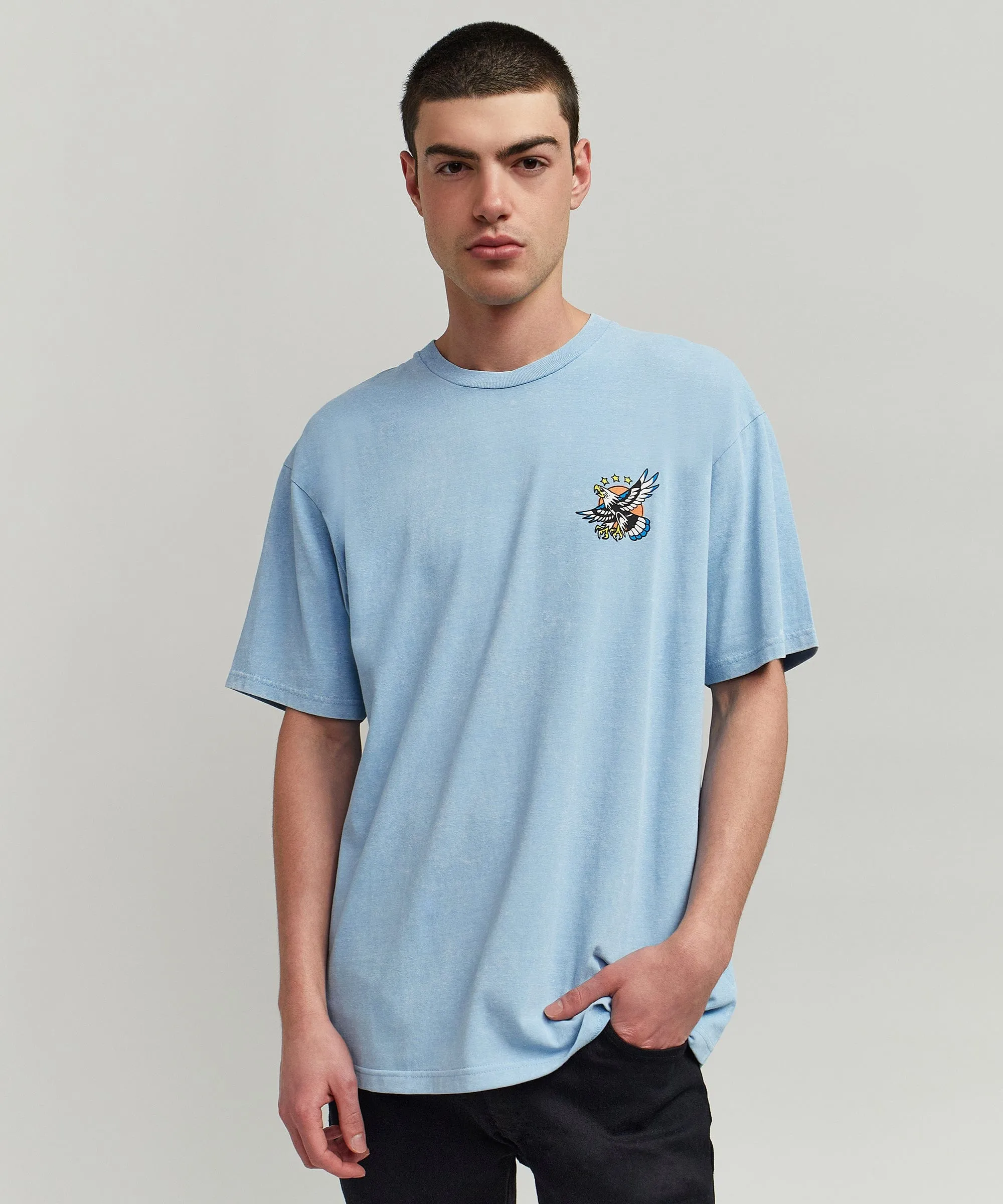 Epic Short Sleeve Graphic Print Tee - Light Blue