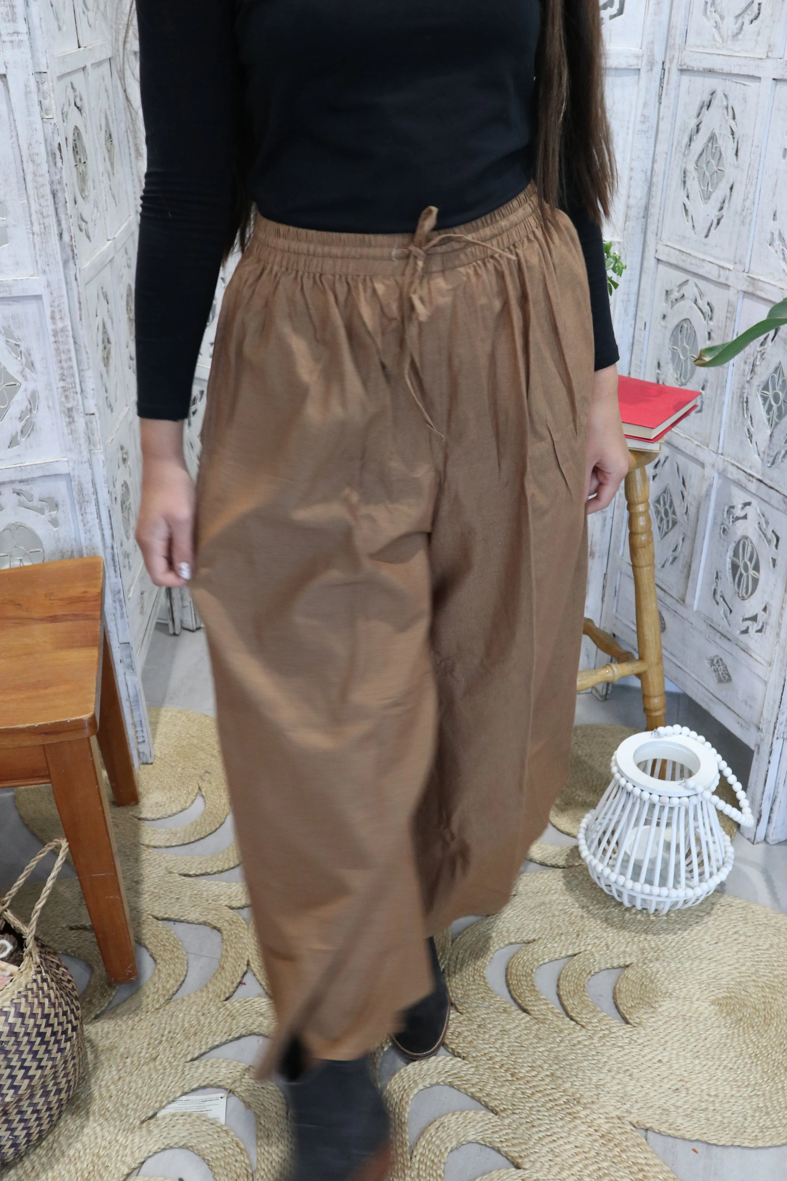 Fair Trade Palazzo Pants Light Brown