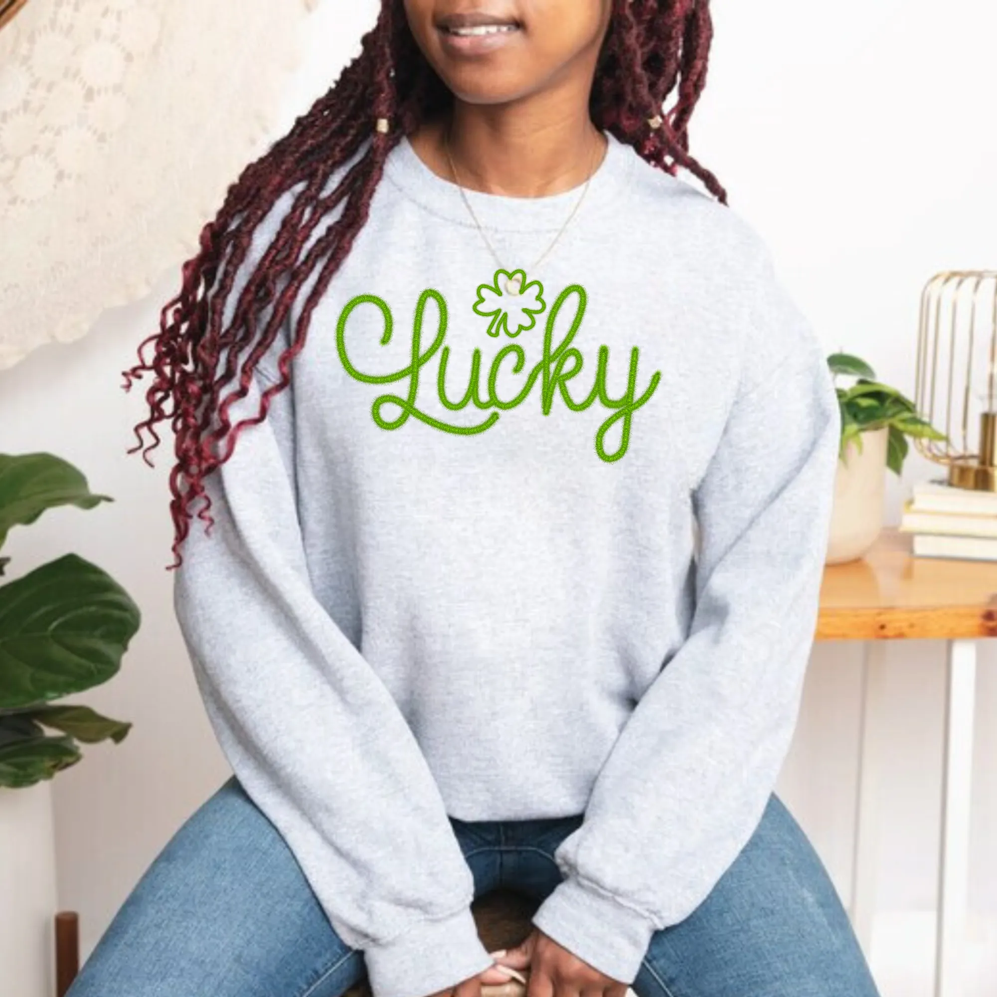 Faux Tinsel Lucky St. Patrick's Day Sweatshirt