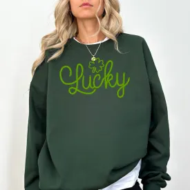 Faux Tinsel Lucky St. Patrick's Day Sweatshirt