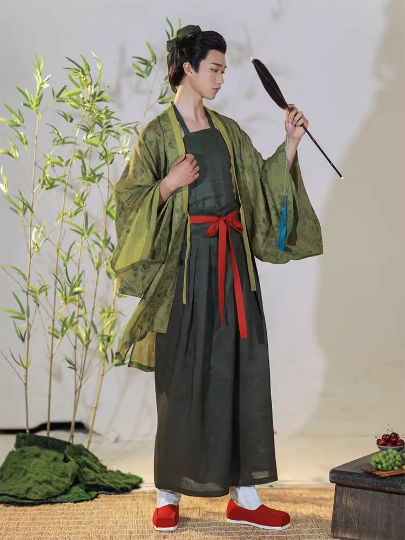 Kaidang Ku 开裆裤 Song Dynasty Men's & Unisex Ramie Plant Open-Crotch Wide Leg Trousers