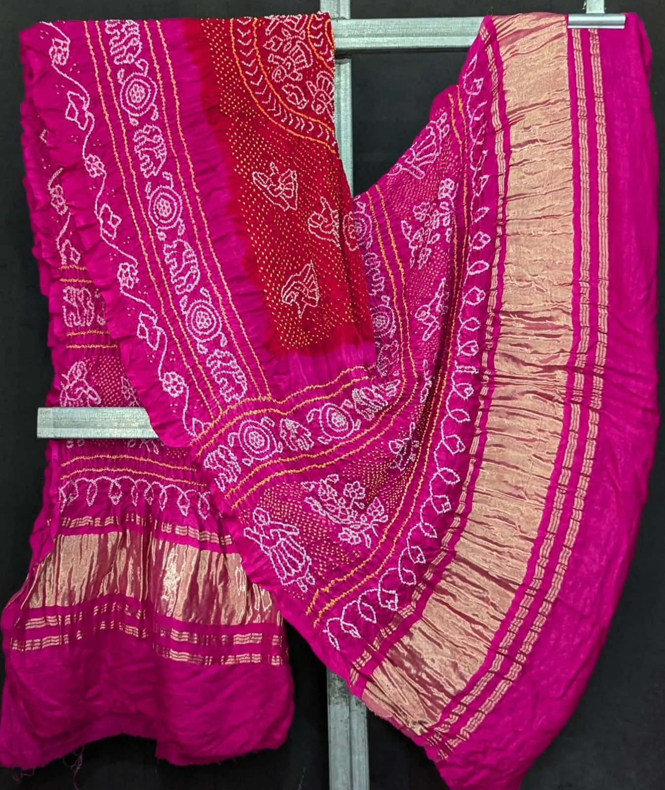 KcPc New Beautiful Pure gaji silk bandhani Dupatta ,ADL