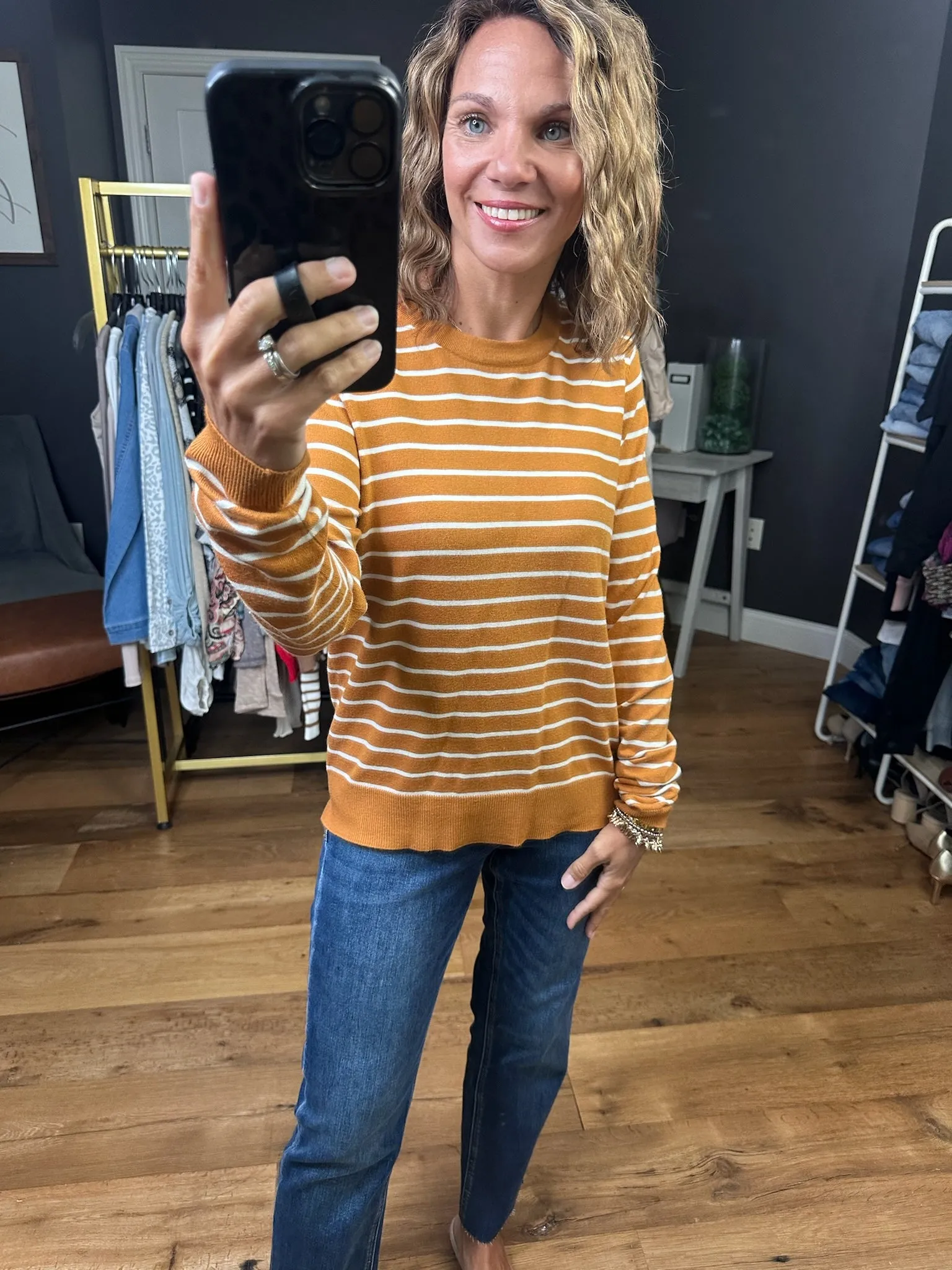 Latest News Striped Lightweight Crewneck Sweater - Multiple Options