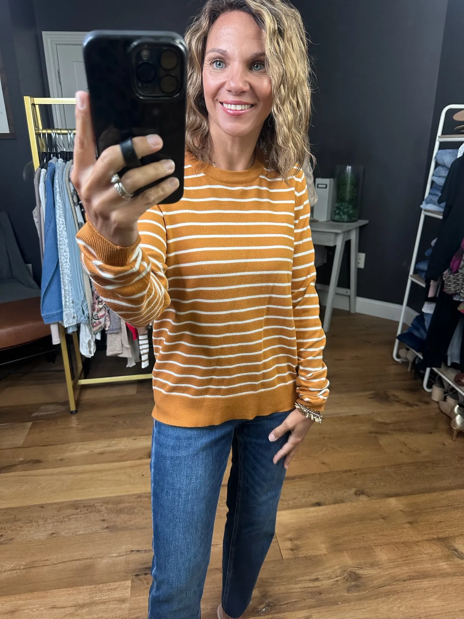 Latest News Striped Lightweight Crewneck Sweater - Multiple Options