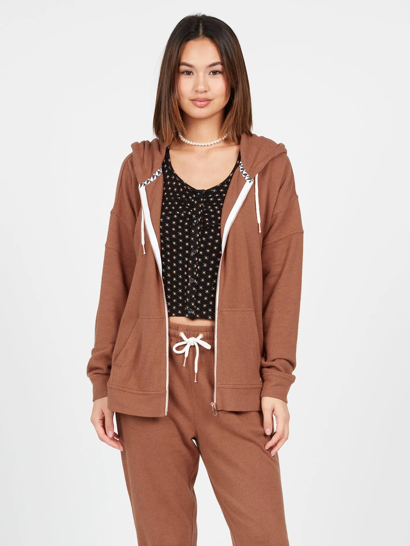 Lived In Lounge Zip Hoodie - Dark Clay