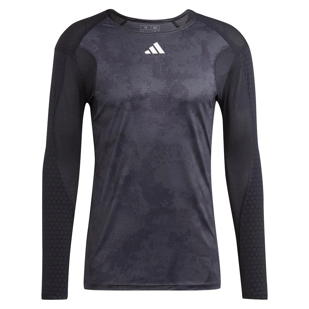 Men's Paris Long Sleeve Tennis Top Carbon and Black