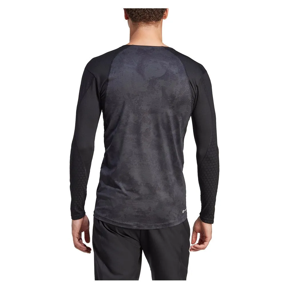 Men's Paris Long Sleeve Tennis Top Carbon and Black