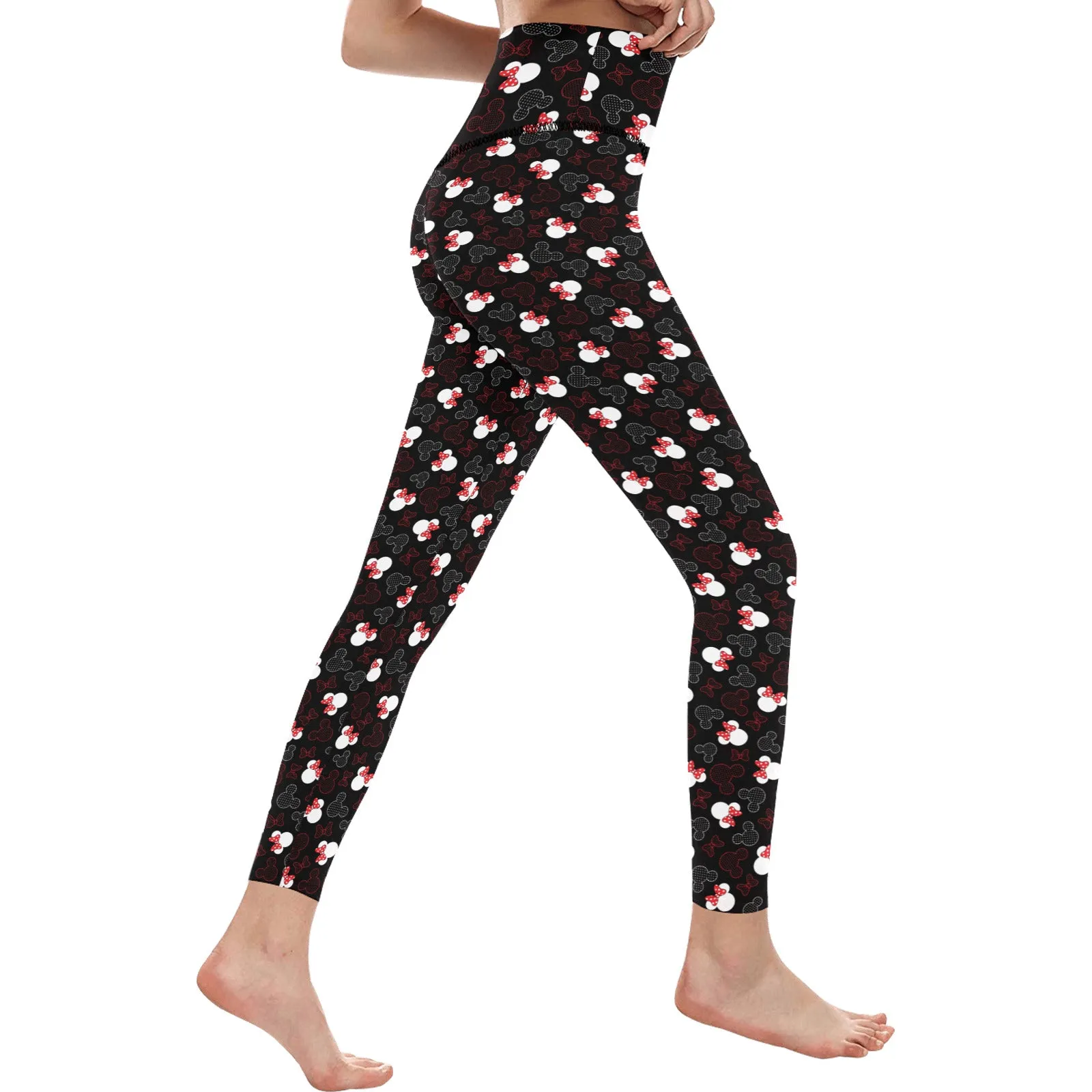 Mickey And Minnie Dots Women's Athletic Leggings