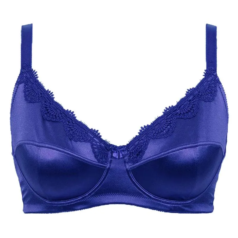 Mierside Sexy Plus Size Women Underwear Bra Satin Embroidery Underwear