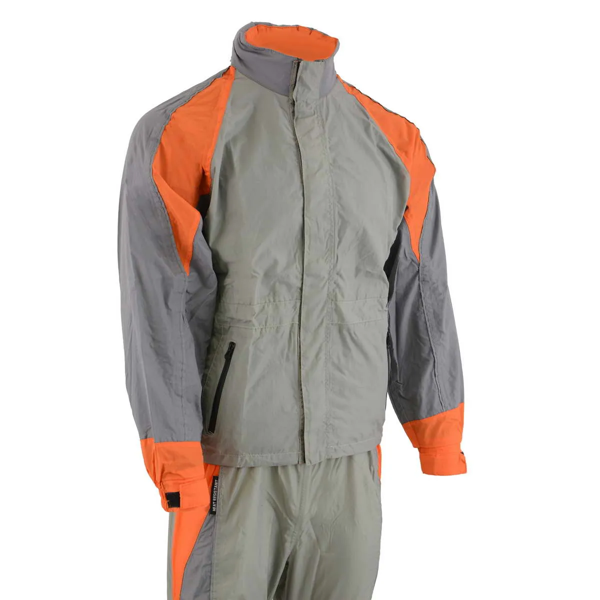 Milwaukee Leather SH2346SGO Men's Gray and Orange Water Resistant Rain