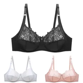 New Women Bras Ultra Thin Plus Size Bralette Sexy Lace Underwear Brassiere Adjustable CD Cup Bras