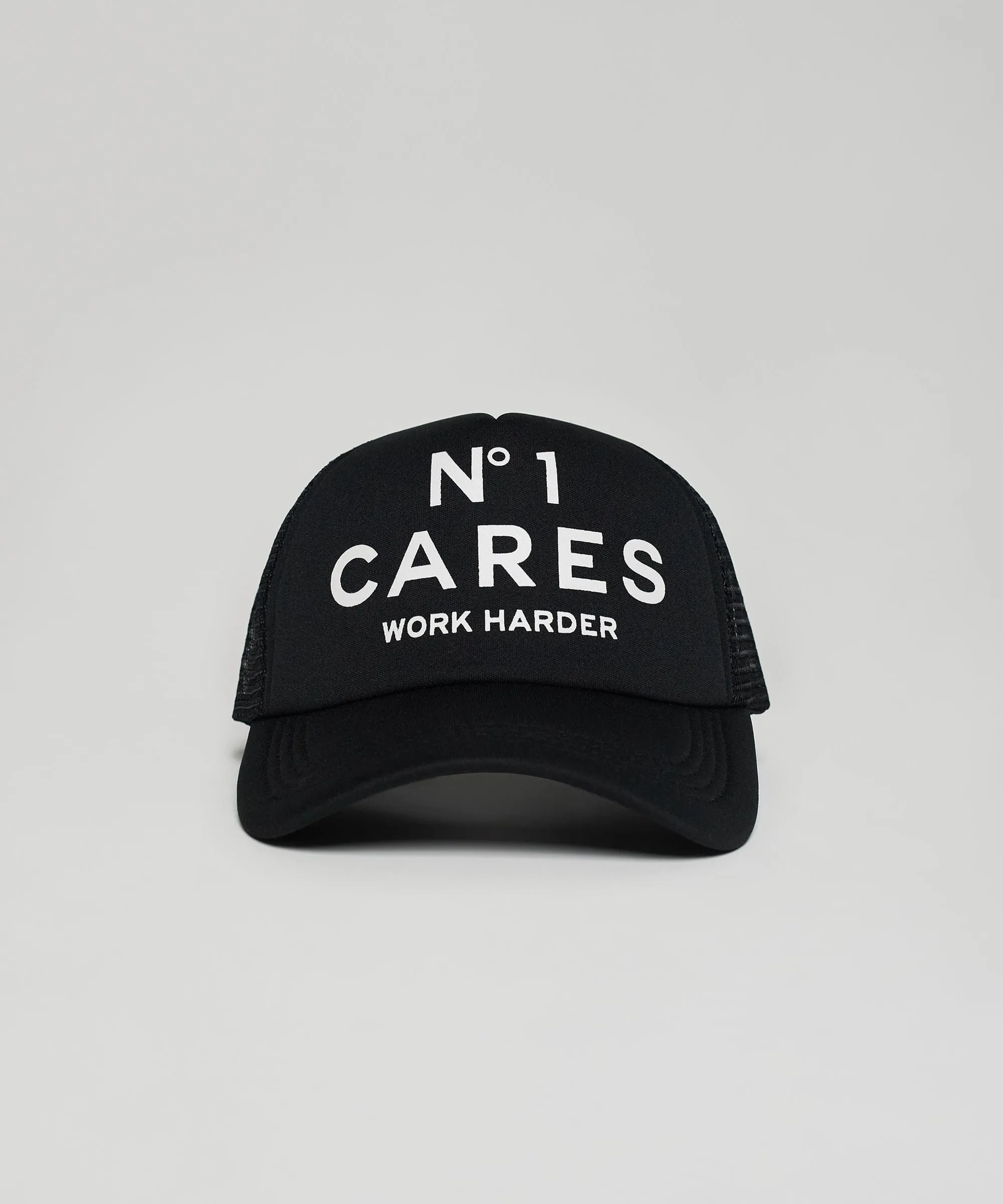 No1 Cares Print Trucker Hat - Black