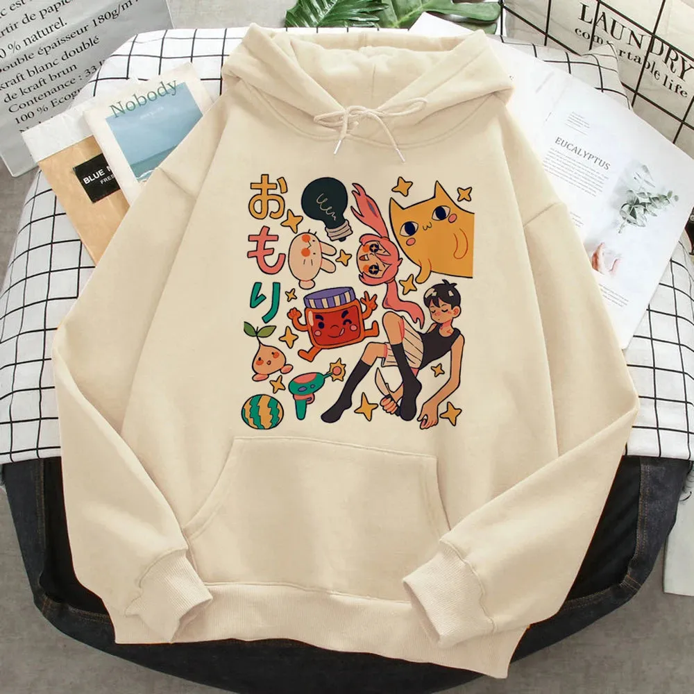 Omori hoodies women funny Winter  sweat y2k graphic sweater women Kawaii tracksuit