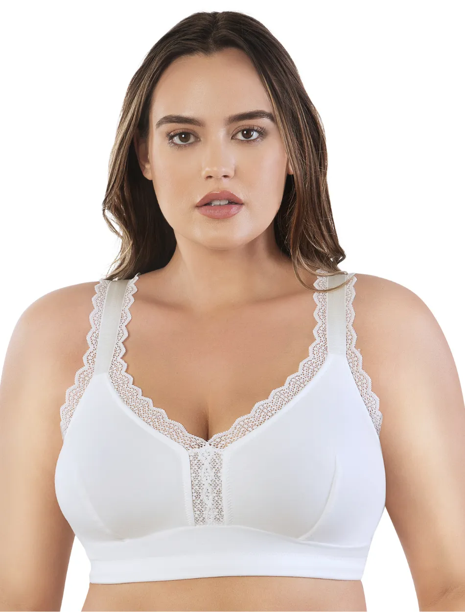 Parfait Dalis Bra Wirefree Bralette, Pearl White | Pearl White Lace Bralette | Pearl White Lounge Bra