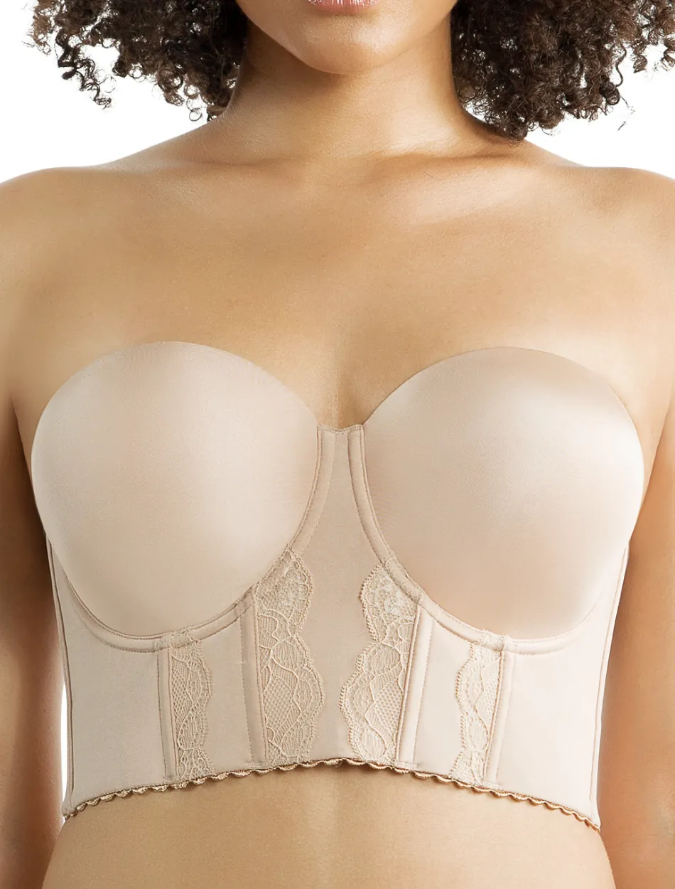 Parfait Elissa Longline Strapless Bustier, Beige | European Beige Strapless Bustier | Parfait Elissa Longline Strapless Bra