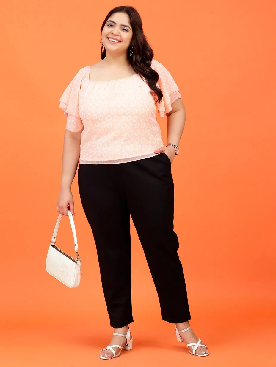 Plus Size Women Black Cigarette Pants