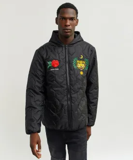 Quilted Hooded Jacket - Black