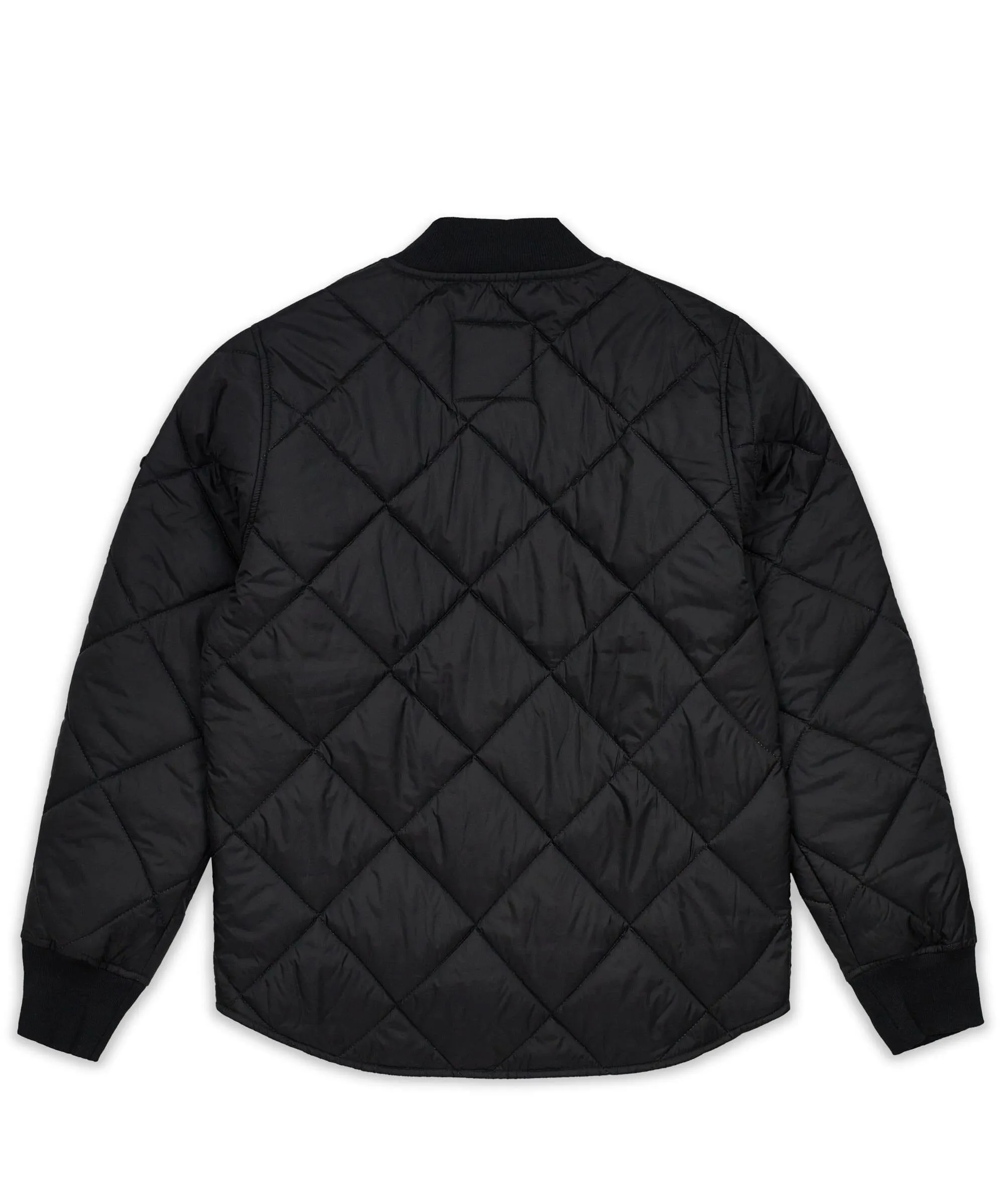 Quilted Shirt Jacket With Lining - Black