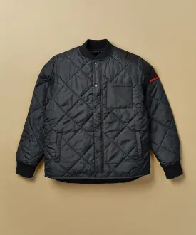 Quilted Shirt Jacket With Lining - Black