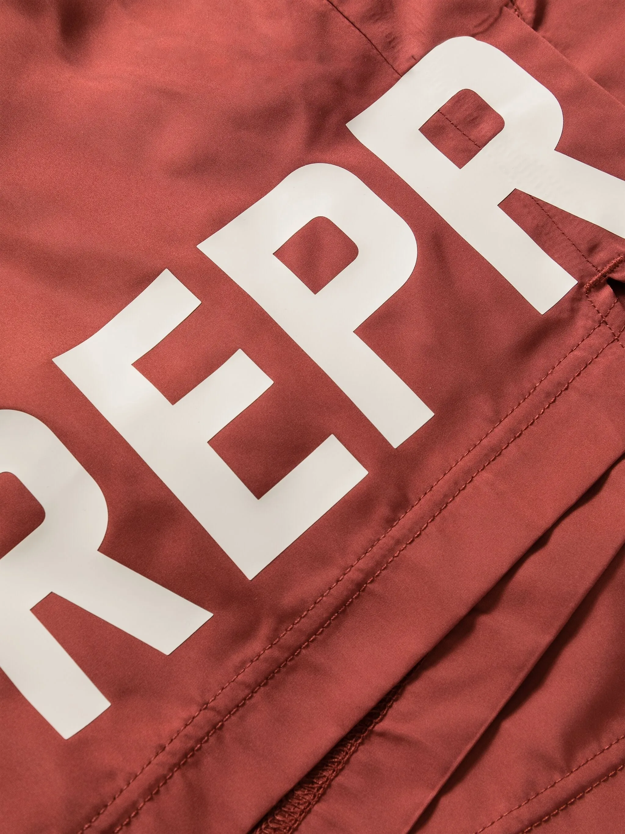 REPRESENT LOGO-PRINT DRAWSTRING SWIM SHORTS