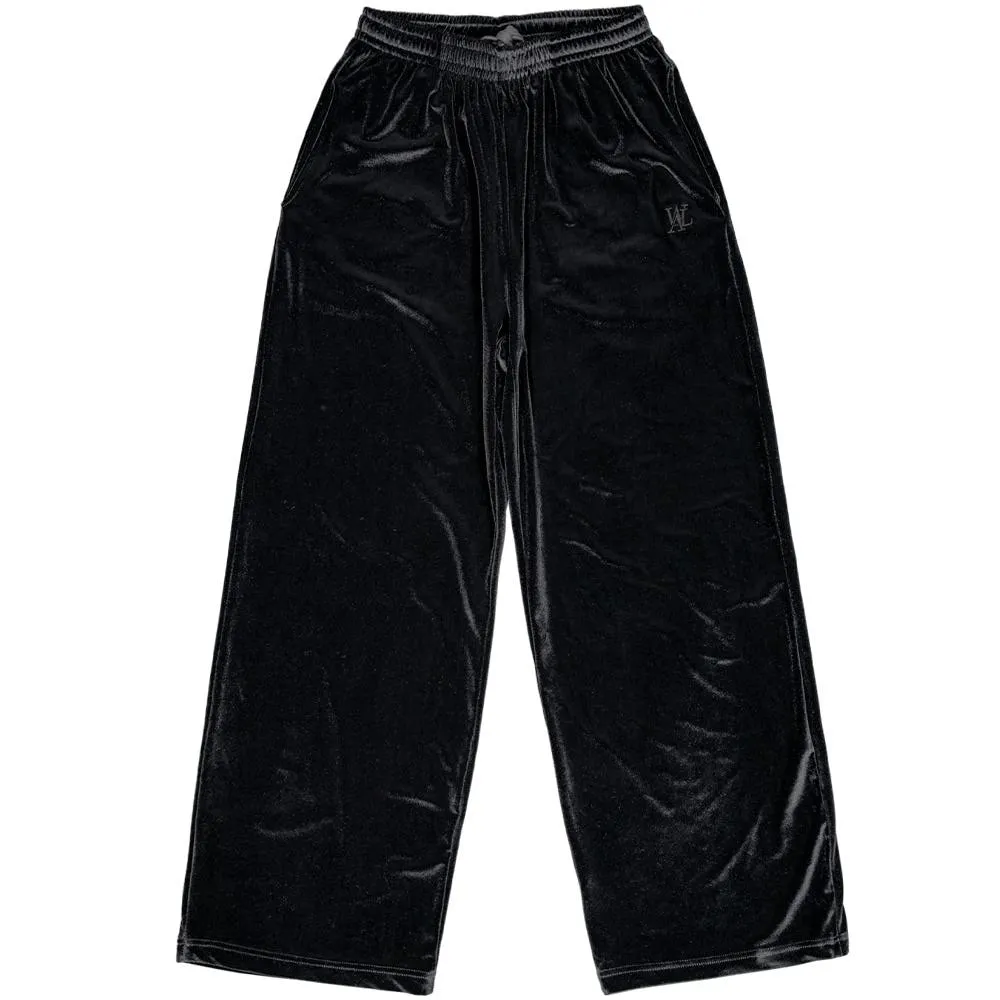 Signature velour wide pants black