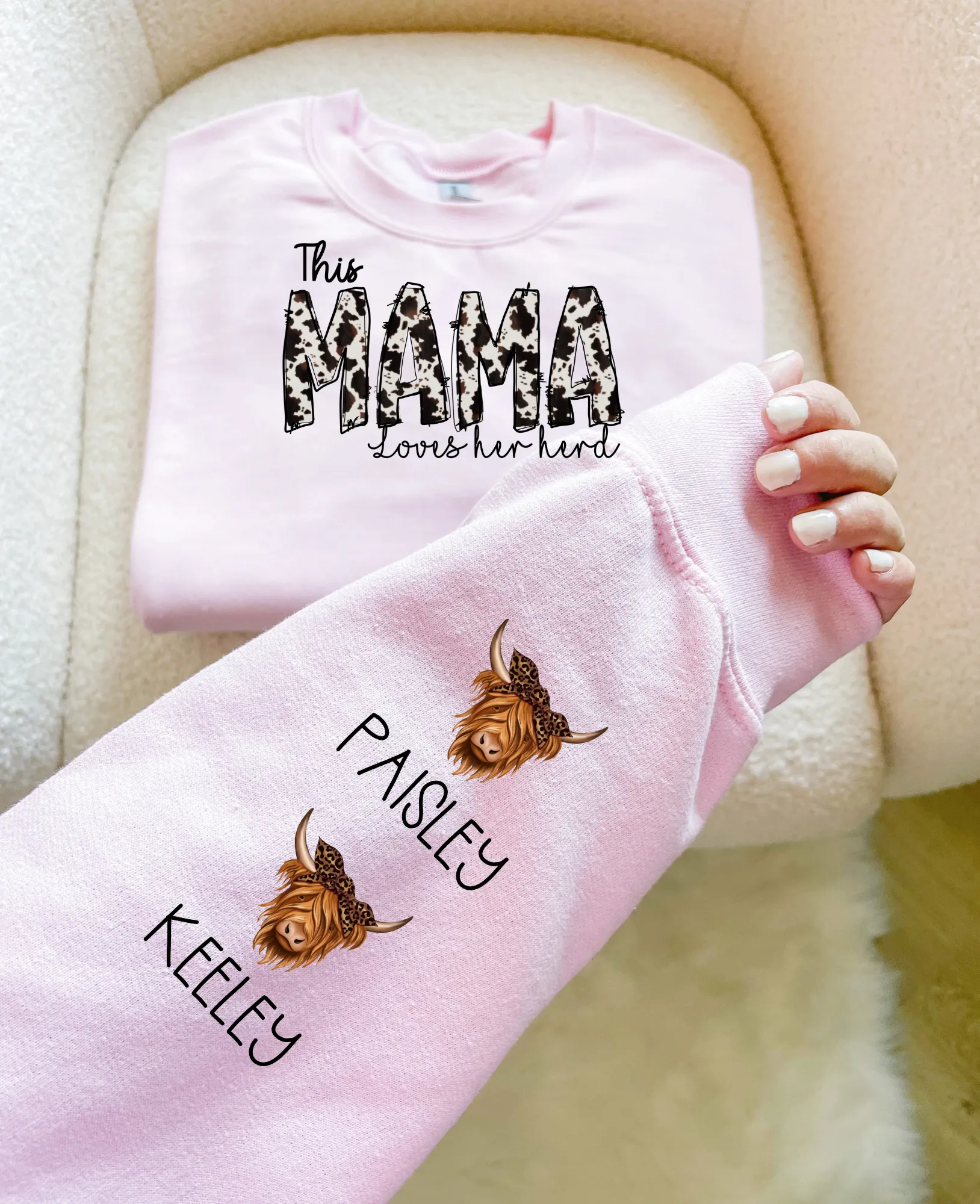 This Mama Loves Her Herd Personalized Sweatshirt Crewneck