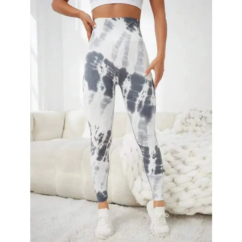 Tie-Dye High-Waist Slim Fashion Cycling Legging